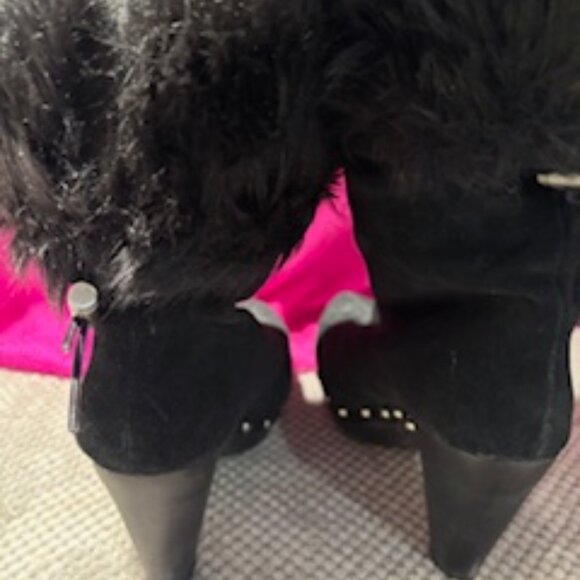 Michael Kors fur trimmed studded ankle booties - Picture 2 of 4